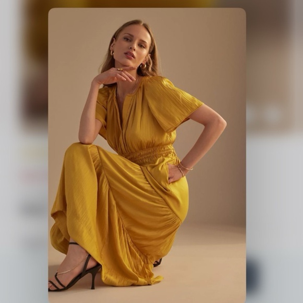 Anthropologie Somerset Satin Maxi Dress - Picture 3 of 7